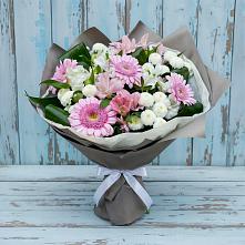 Букет цветов из:  Герберы, Альстромерии и Хризантемы в Малино