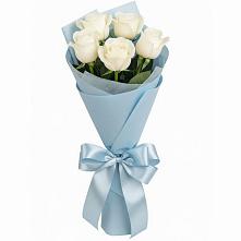 Букет 5 Белых роз Проуд в Малино