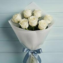 Букет 7 Белых роз Эдлесс Лав #REPLACE_PRED# Малино