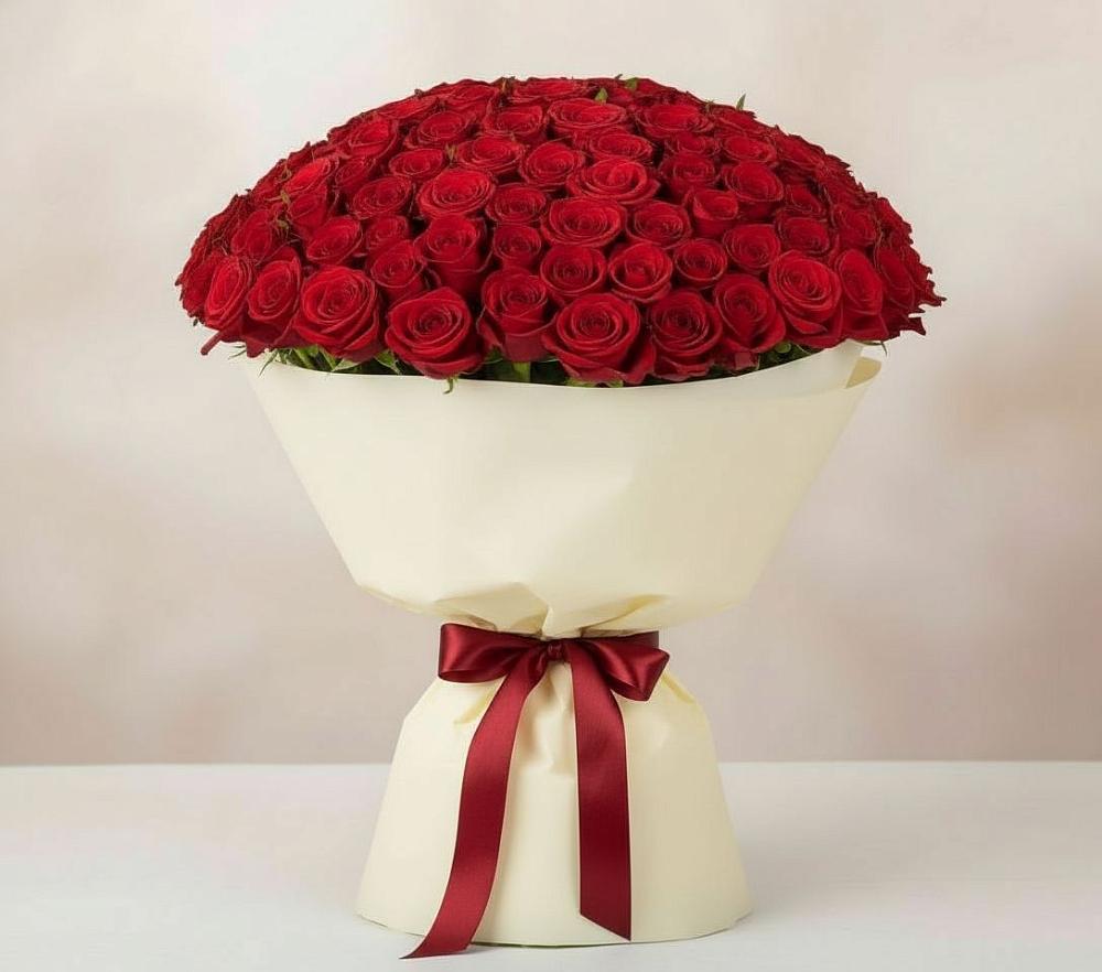 Букет 101 Красная роза Милано в Малино