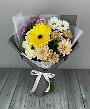 Букет цветов из:  Розы, Герберы и Хризантемы #REPLACE_PRED# Малино