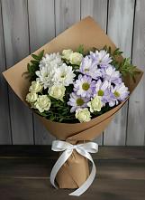 Букет цветов из:  Хризантемы и Розы в Малино