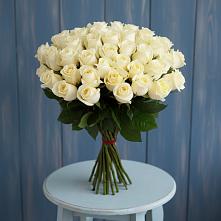 Букет 51 Белая роза Эдлесс Лав #REPLACE_PRED# Малино