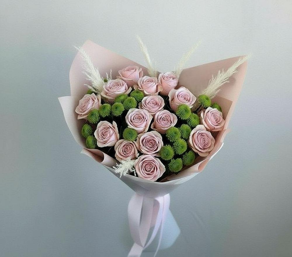 Букет цветов из: Розы и Хризантемы в Малино