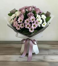 Букет цветов из:  Хризантемы и Розы в Малино