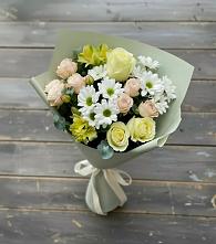 Букет цветов из:  Альстромерии, Розы и Хризантемы в Малино