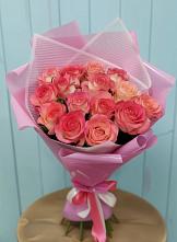 Букет 15 Розовых роз Равель в Малино