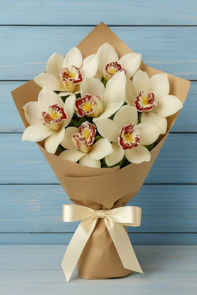 Букет цветов из: Орхидеи и Розы в Малино