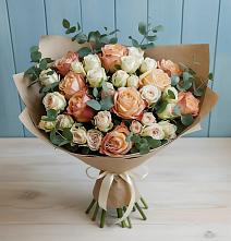 Букет цветов из:  Альстромерии и Розы #REPLACE_PRED# Малино